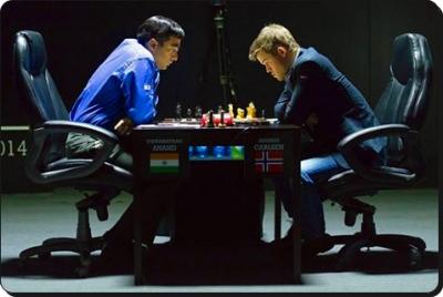Magnus Carlsen and Viswanathan Anand